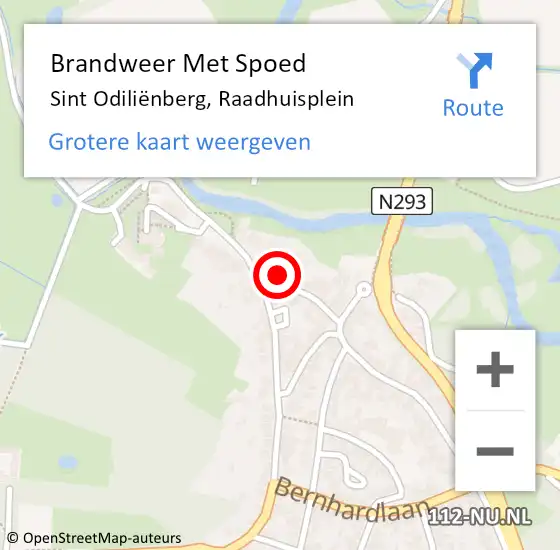 Locatie op kaart van de 112 melding: Brandweer Met Spoed Naar Sint Odiliënberg, Raadhuisplein op 14 januari 2024 21:47