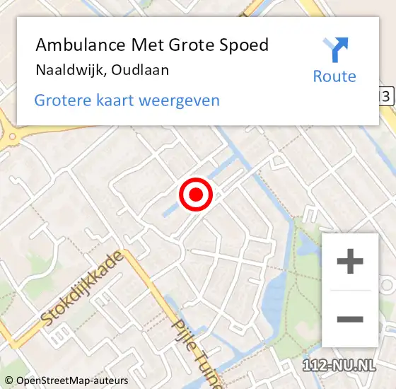 Locatie op kaart van de 112 melding: Ambulance Met Grote Spoed Naar Naaldwijk, Oudlaan op 14 januari 2024 23:32