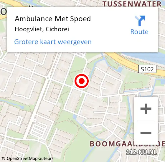 Locatie op kaart van de 112 melding: Ambulance Met Spoed Naar Hoogvliet, Cichorei op 14 januari 2024 23:36