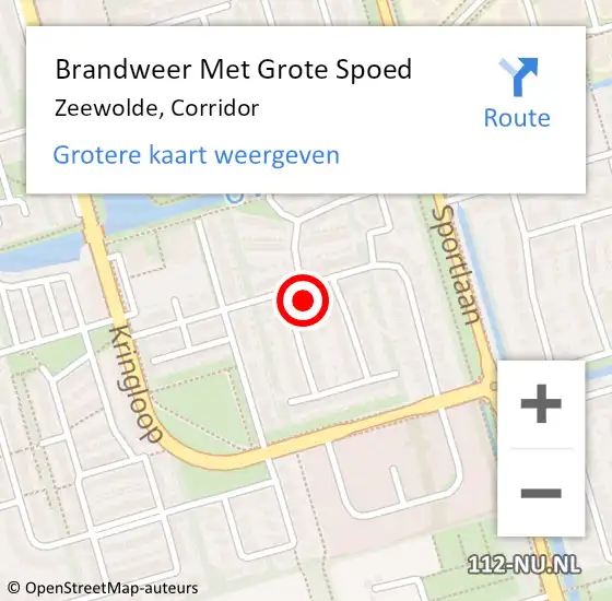 Locatie op kaart van de 112 melding: Brandweer Met Grote Spoed Naar Zeewolde, Corridor op 15 januari 2024 01:01