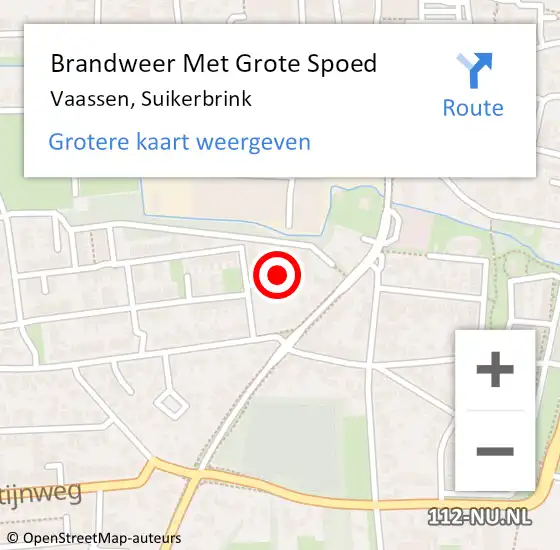 Locatie op kaart van de 112 melding: Brandweer Met Grote Spoed Naar Vaassen, Suikerbrink op 15 januari 2024 02:04