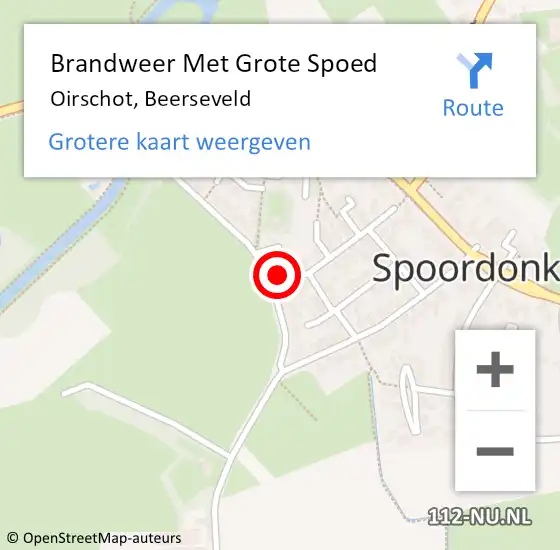 Locatie op kaart van de 112 melding: Brandweer Met Grote Spoed Naar Oirschot, Beerseveld op 15 januari 2024 02:31