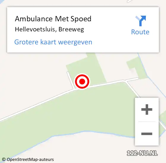 Locatie op kaart van de 112 melding: Ambulance Met Spoed Naar Hellevoetsluis, Breeweg op 15 januari 2024 05:39