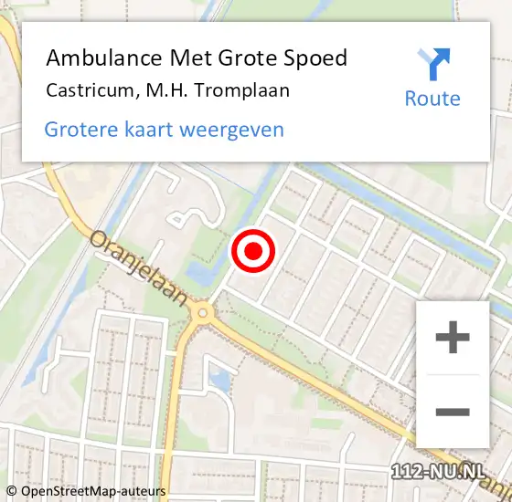 Locatie op kaart van de 112 melding: Ambulance Met Grote Spoed Naar Castricum, M.H. Tromplaan op 15 januari 2024 06:48