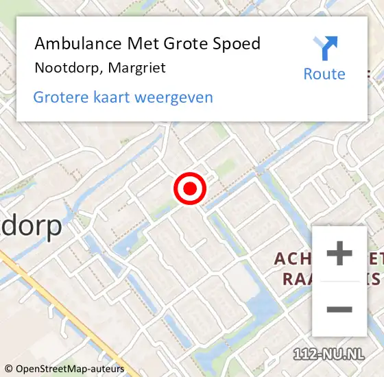 Locatie op kaart van de 112 melding: Ambulance Met Grote Spoed Naar Nootdorp, Margriet op 15 januari 2024 07:15