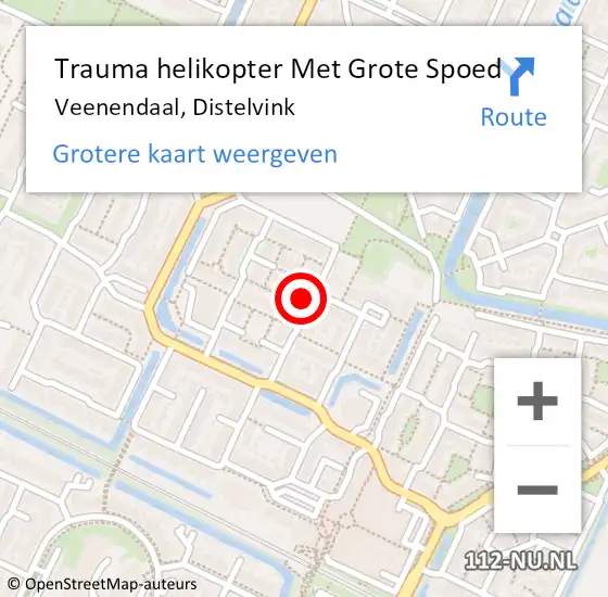 Locatie op kaart van de 112 melding: Trauma helikopter Met Grote Spoed Naar Veenendaal, Distelvink op 15 januari 2024 07:49