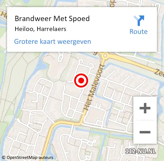 Locatie op kaart van de 112 melding: Brandweer Met Spoed Naar Heiloo, Harrelaers op 22 september 2014 09:49