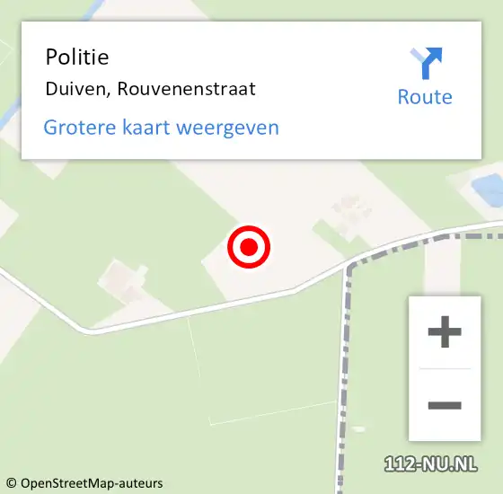 Locatie op kaart van de 112 melding: Politie Duiven, Rouvenenstraat op 15 januari 2024 08:10