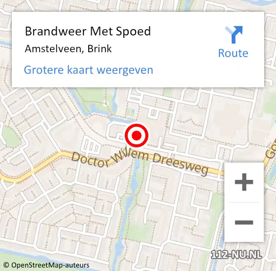 Locatie op kaart van de 112 melding: Brandweer Met Spoed Naar Amstelveen, Brink op 15 januari 2024 08:20