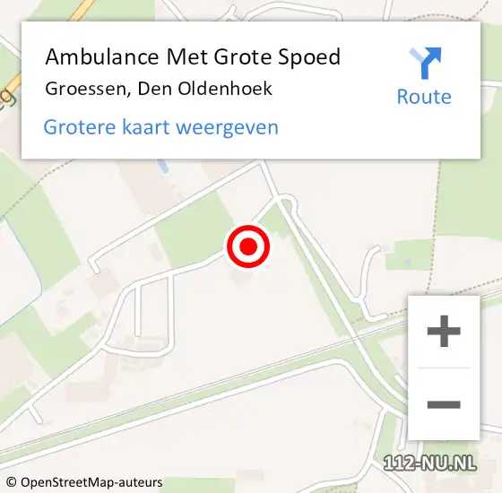 Locatie op kaart van de 112 melding: Ambulance Met Grote Spoed Naar Groessen, Den Oldenhoek op 22 september 2014 09:55