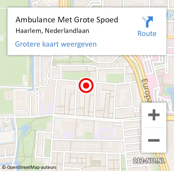 Locatie op kaart van de 112 melding: Ambulance Met Grote Spoed Naar Haarlem, Nederlandlaan op 15 januari 2024 08:45