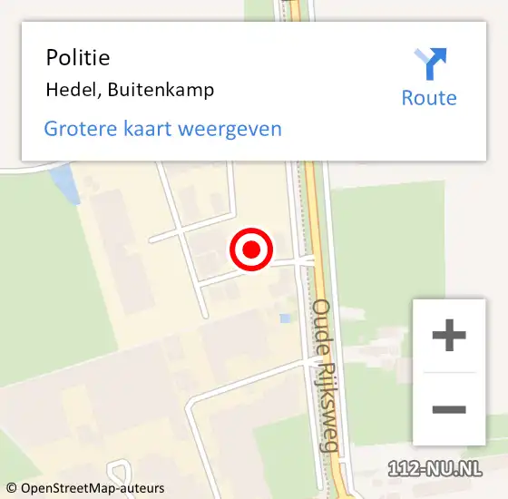 Locatie op kaart van de 112 melding: Politie Hedel, Buitenkamp op 15 januari 2024 08:51