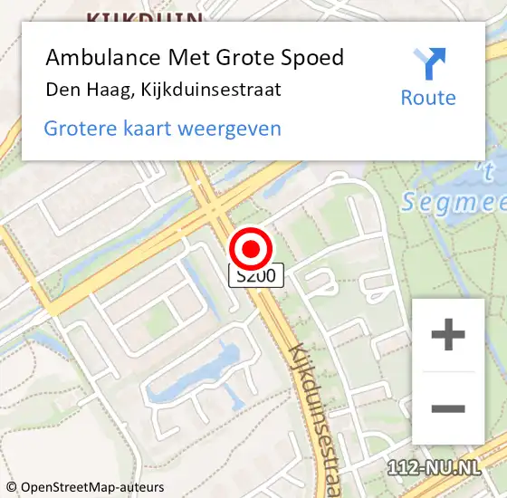 Locatie op kaart van de 112 melding: Ambulance Met Grote Spoed Naar Den Haag, Kijkduinsestraat op 15 januari 2024 10:12