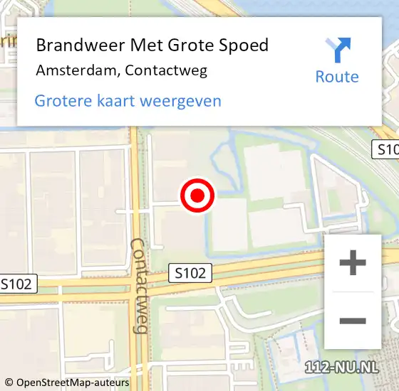 Locatie op kaart van de 112 melding: Brandweer Met Grote Spoed Naar Amsterdam, Contactweg op 15 januari 2024 10:34
