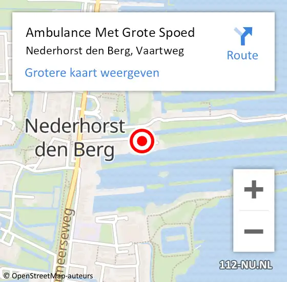 Locatie op kaart van de 112 melding: Ambulance Met Grote Spoed Naar Nederhorst den Berg, Vaartweg op 22 september 2014 10:23