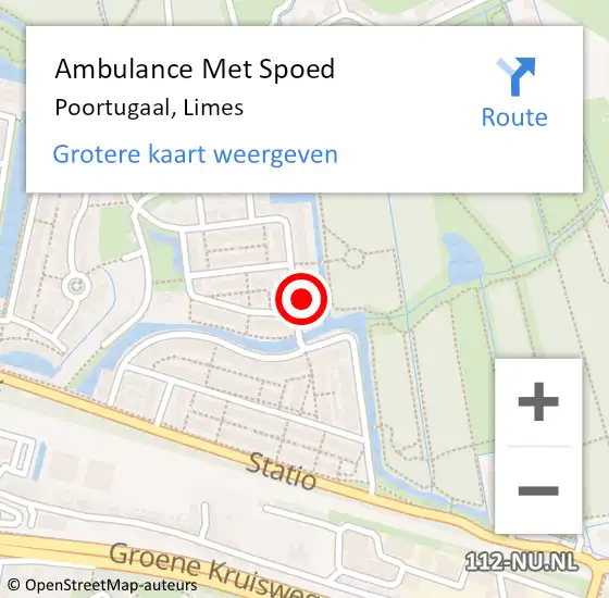 Locatie op kaart van de 112 melding: Ambulance Met Spoed Naar Poortugaal, Limes op 15 januari 2024 12:18