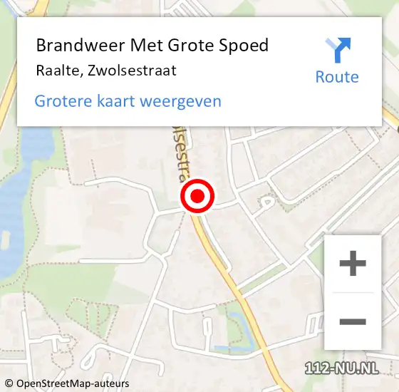 Locatie op kaart van de 112 melding: Brandweer Met Grote Spoed Naar Raalte, Zwolsestraat op 15 januari 2024 12:28