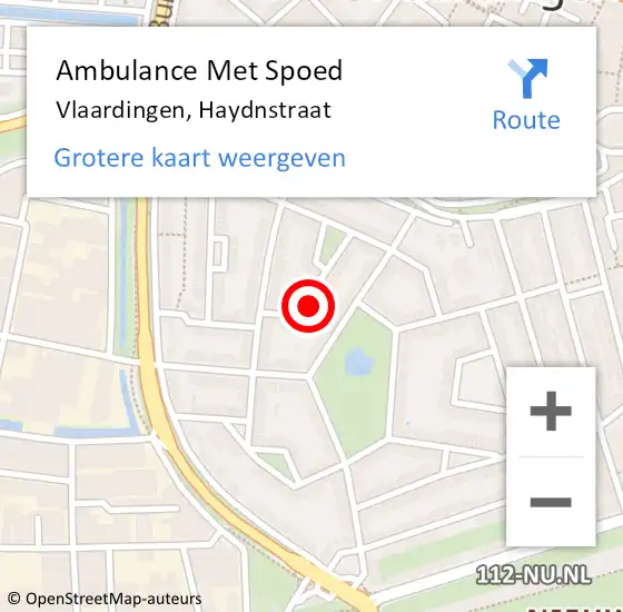 Locatie op kaart van de 112 melding: Ambulance Met Spoed Naar Vlaardingen, Haydnstraat op 15 januari 2024 13:53