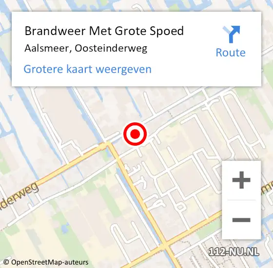 Locatie op kaart van de 112 melding: Brandweer Met Grote Spoed Naar Aalsmeer, Oosteinderweg op 15 januari 2024 14:17