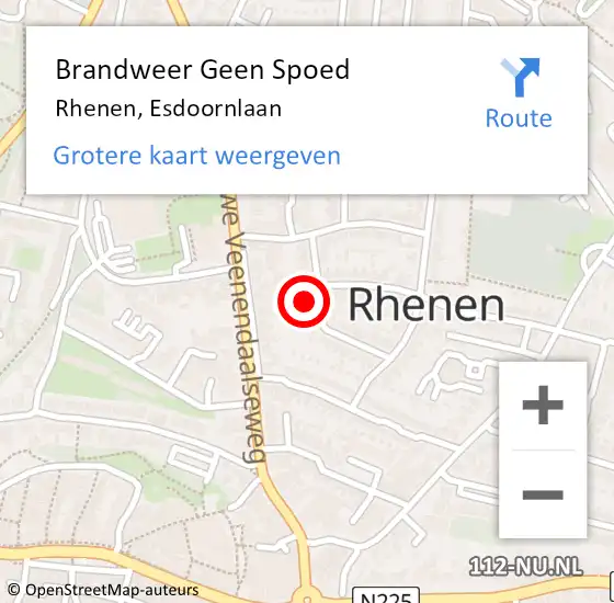 Locatie op kaart van de 112 melding: Brandweer Geen Spoed Naar Rhenen, Esdoornlaan op 15 januari 2024 15:54