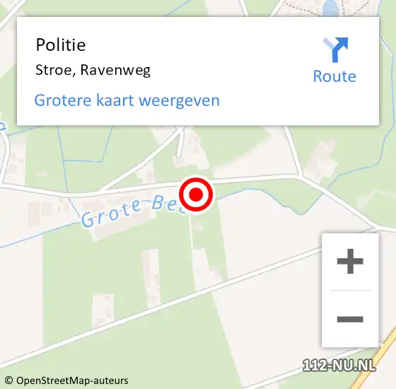 Locatie op kaart van de 112 melding: Politie Stroe, Ravenweg op 15 januari 2024 17:22