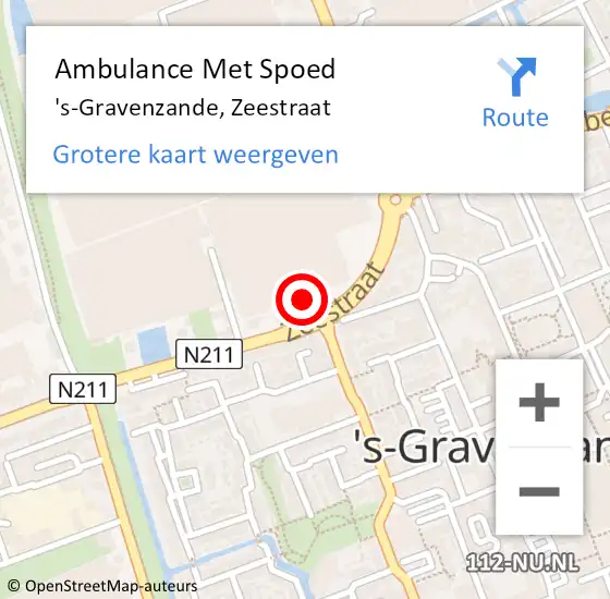 Locatie op kaart van de 112 melding: Ambulance Met Spoed Naar 's-Gravenzande, Zeestraat op 15 januari 2024 17:52