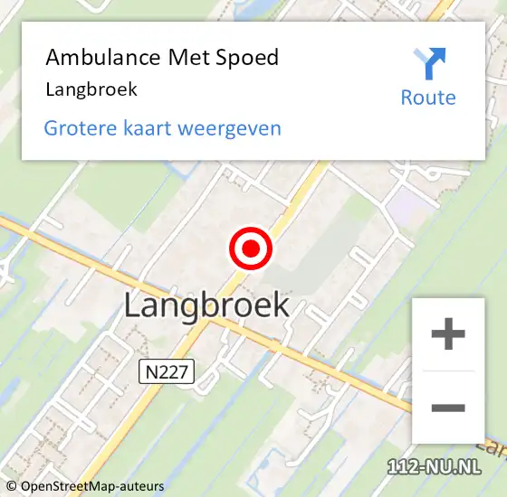 Locatie op kaart van de 112 melding: Ambulance Met Spoed Naar Langbroek op 15 januari 2024 18:12