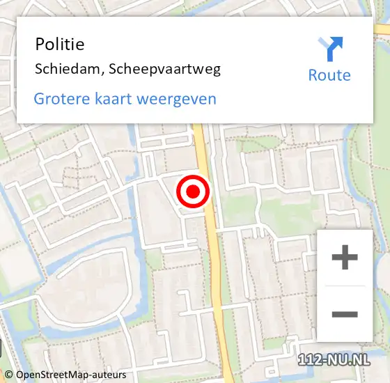 Locatie op kaart van de 112 melding: Politie Schiedam, Scheepvaartweg op 15 januari 2024 18:21