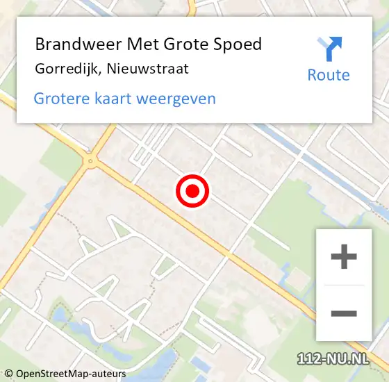 Locatie op kaart van de 112 melding: Brandweer Met Grote Spoed Naar Gorredijk, Nieuwstraat op 15 januari 2024 18:24