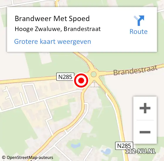 Locatie op kaart van de 112 melding: Brandweer Met Spoed Naar Hooge Zwaluwe, Brandestraat op 15 januari 2024 18:48