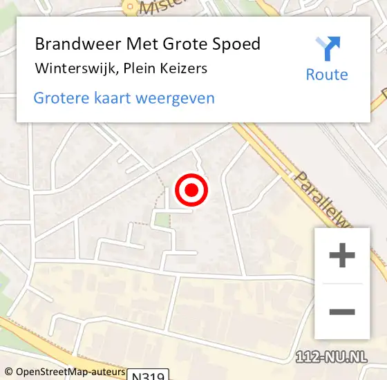 Locatie op kaart van de 112 melding: Brandweer Met Grote Spoed Naar Winterswijk, Plein Keizers op 15 januari 2024 19:07