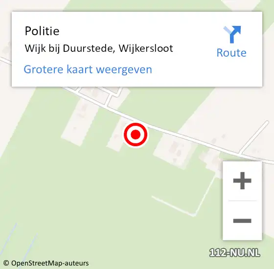 Locatie op kaart van de 112 melding: Politie Wijk bij Duurstede, Wijkersloot op 15 januari 2024 19:09