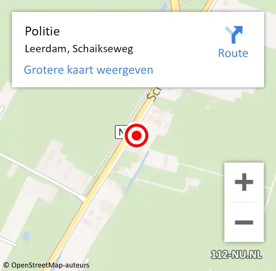 Locatie op kaart van de 112 melding: Politie Leerdam, Schaikseweg op 15 januari 2024 20:32