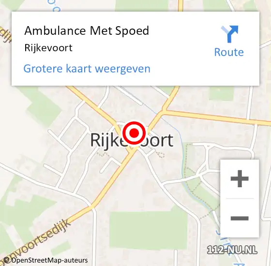 Locatie op kaart van de 112 melding: Ambulance Met Spoed Naar Rijkevoort op 15 januari 2024 21:20