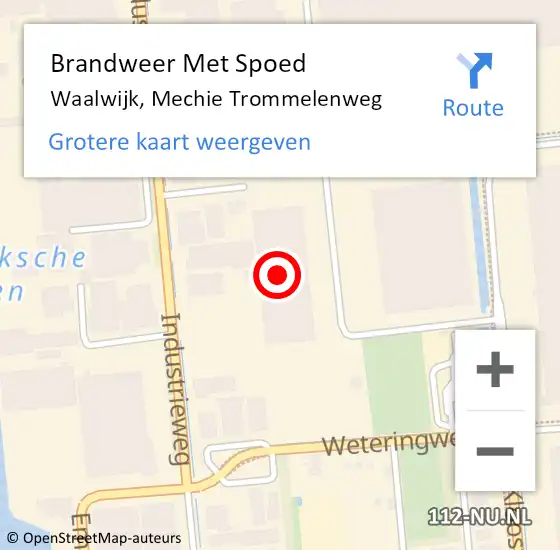 Locatie op kaart van de 112 melding: Brandweer Met Spoed Naar Waalwijk, Mechie Trommelenweg op 15 januari 2024 22:42