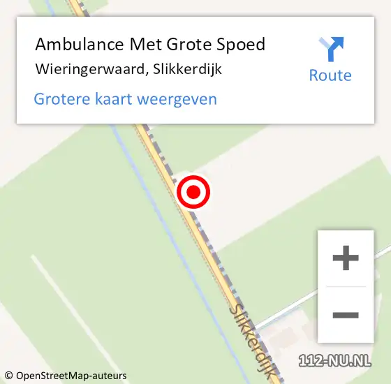 Locatie op kaart van de 112 melding: Ambulance Met Grote Spoed Naar Wieringerwaard, Slikkerdijk op 15 januari 2024 23:25