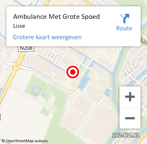 Locatie op kaart van de 112 melding: Ambulance Met Grote Spoed Naar Lisse op 16 januari 2024 01:19