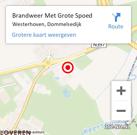 Locatie op kaart van de 112 melding: Brandweer Met Grote Spoed Naar Westerhoven, Dommelsedijk op 16 januari 2024 04:42