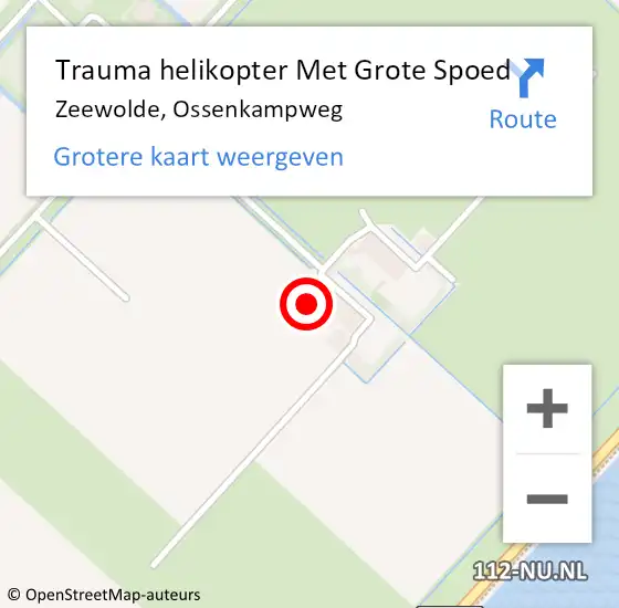 Locatie op kaart van de 112 melding: Trauma helikopter Met Grote Spoed Naar Zeewolde, Ossenkampweg op 16 januari 2024 06:34
