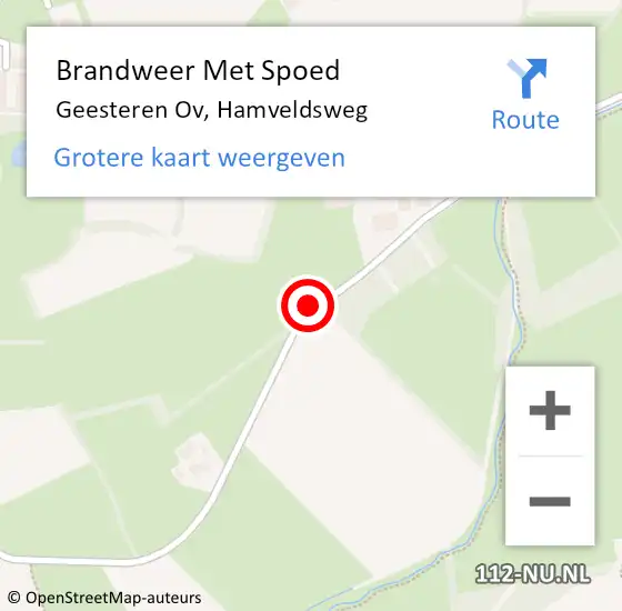 Locatie op kaart van de 112 melding: Brandweer Met Spoed Naar Geesteren Ov, Hamveldsweg op 22 september 2014 11:52