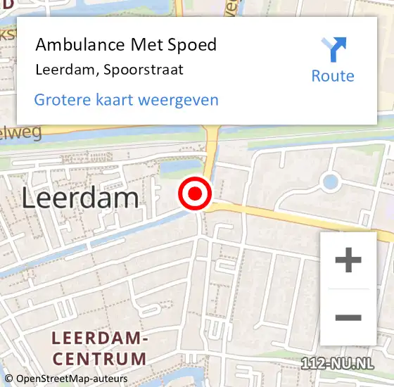 Locatie op kaart van de 112 melding: Ambulance Met Spoed Naar Leerdam, Spoorstraat op 16 januari 2024 07:14