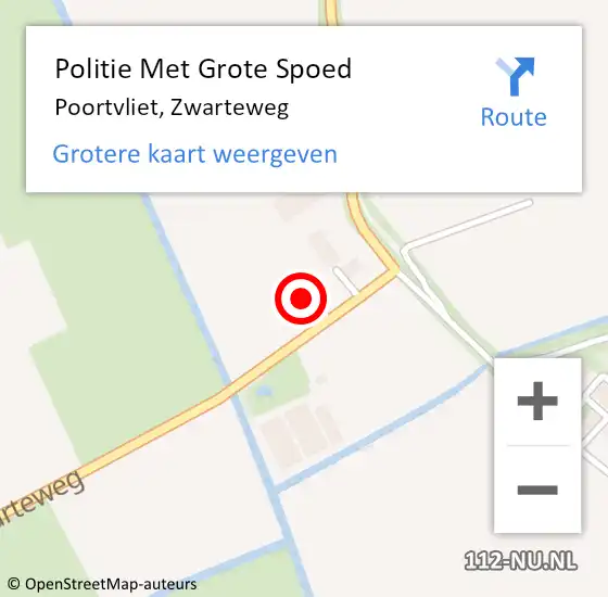 Locatie op kaart van de 112 melding: Politie Met Grote Spoed Naar Poortvliet, Zwarteweg op 16 januari 2024 07:35