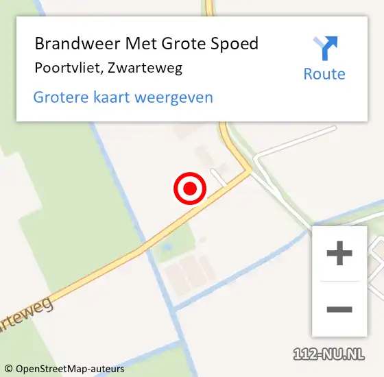 Locatie op kaart van de 112 melding: Brandweer Met Grote Spoed Naar Poortvliet, Zwarteweg op 16 januari 2024 07:35