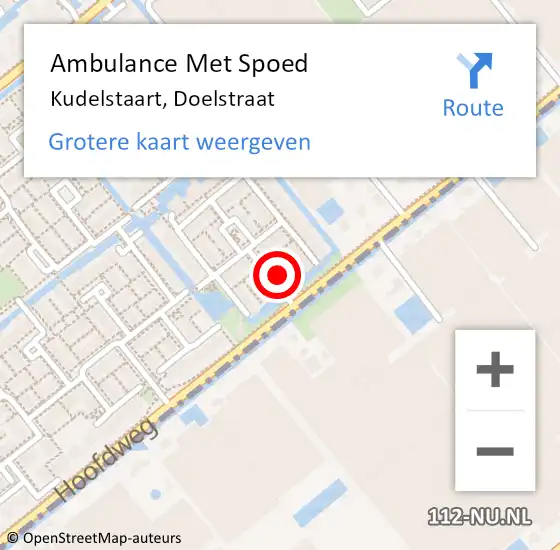 Locatie op kaart van de 112 melding: Ambulance Met Spoed Naar Kudelstaart, Doelstraat op 16 januari 2024 08:02