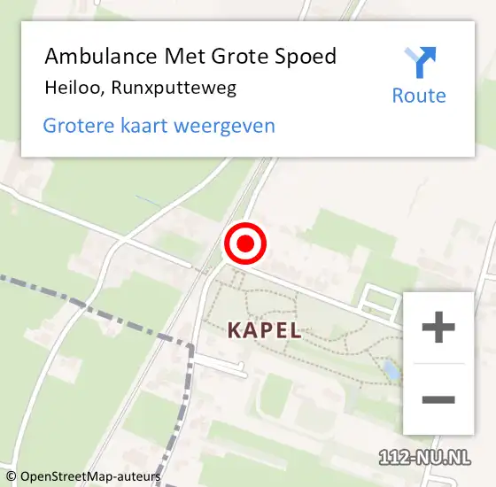 Locatie op kaart van de 112 melding: Ambulance Met Grote Spoed Naar Heiloo, Runxputteweg op 16 januari 2024 08:12