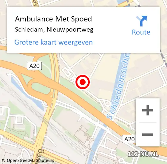 Locatie op kaart van de 112 melding: Ambulance Met Spoed Naar Schiedam, Nieuwpoortweg op 16 januari 2024 08:17