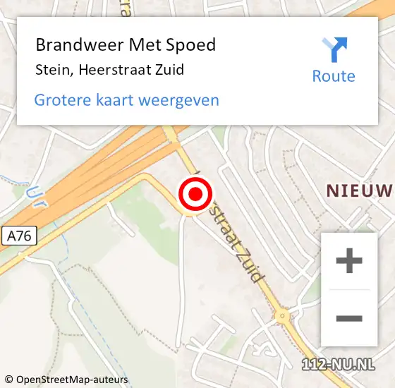 Locatie op kaart van de 112 melding: Brandweer Met Spoed Naar Stein, Heerstraat Zuid op 16 januari 2024 08:57