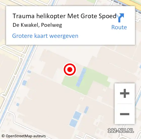 Locatie op kaart van de 112 melding: Trauma helikopter Met Grote Spoed Naar De Kwakel, Poelweg op 16 januari 2024 08:59