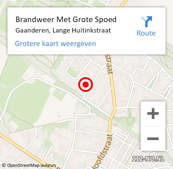 Locatie op kaart van de 112 melding: Brandweer Met Grote Spoed Naar Gaanderen, Lange Huitinkstraat op 16 januari 2024 09:03