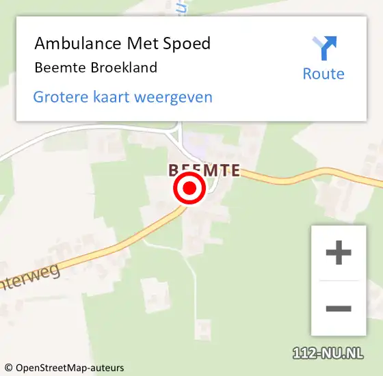 Locatie op kaart van de 112 melding: Ambulance Met Spoed Naar Beemte Broekland op 16 januari 2024 09:14